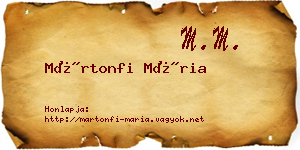 Mártonfi Mária névjegykártya