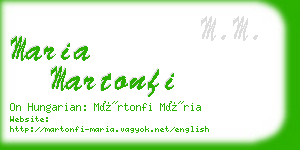 maria martonfi business card